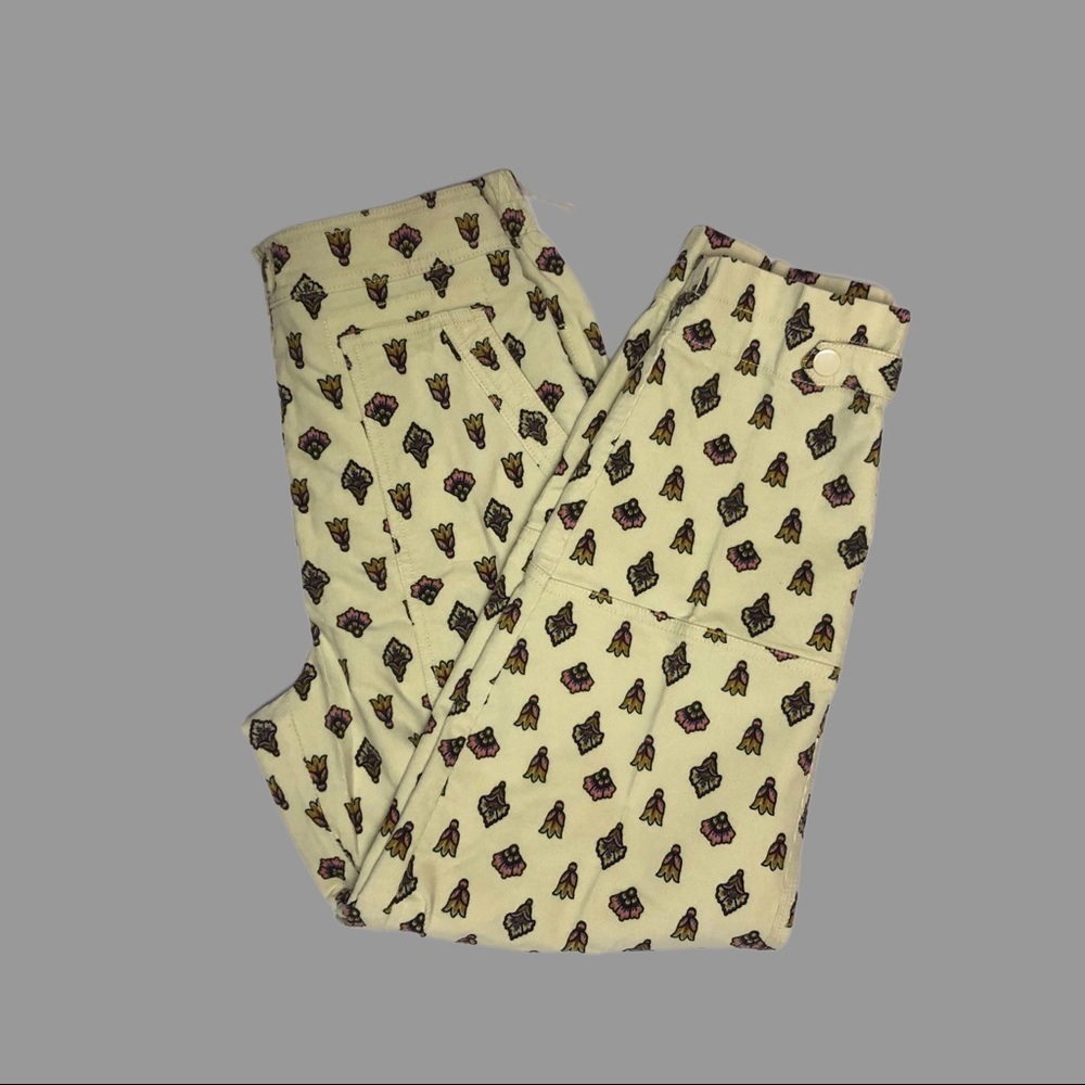 ❤️ 4 ❤️ NWT Anthro Pants Corduroy Front Zip Floral Pockets Soft French
